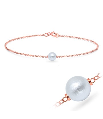 Cotton Pearl Silver Bracelet BRS-518-CTP01-RO-GP